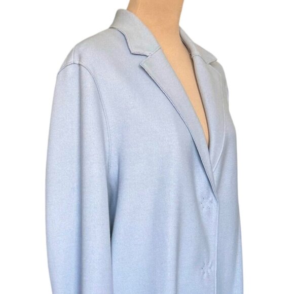 NWT Banana Republic Car Coat Sz.L Light Blue Unlined Italian Wool Minimalist - Picture 3 of 12